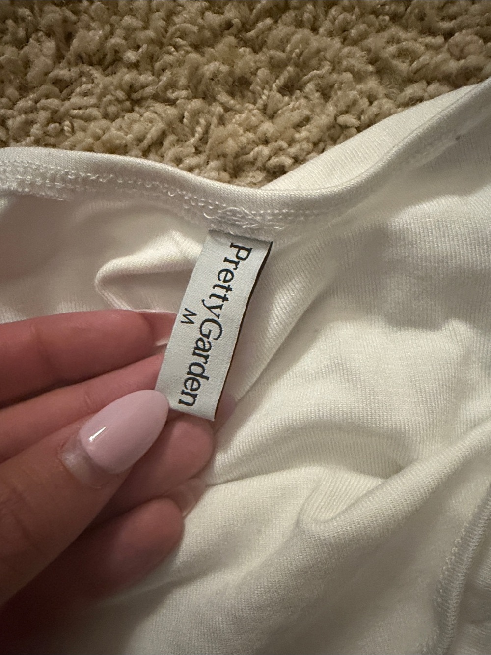 White Asymmetrical Strapless Tube Top - Picture 2 of 3